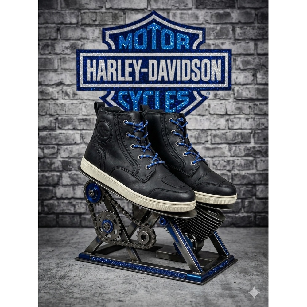 Harley-Davidson 🎱Bateman Riding Shoes Black‎ Leather Moto Boots Mens 7.5m